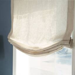 Natural Linen Custom Relaxed Roman Shades, Soft Fold Window Treatment, Pure Blinds For Nursery, Kitchen, Bathroom