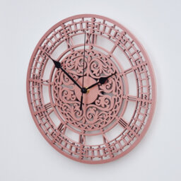 Rose Gold Wall Clock Metalic Colour Silent Non Ticking Roman Numerals 30cm 12 - thumbnail 1