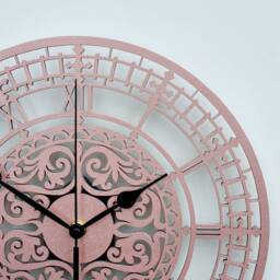 Rose Gold Wall Clock Metalic Colour Silent Non Ticking Roman Numerals 30cm 12 - thumbnail 3