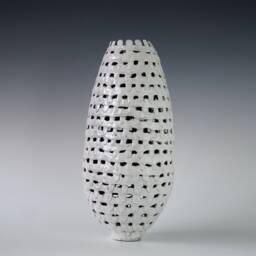 Handmade Ceramic Decorative Vase, Raku Firing, Porcelain, Contemporary Home Decor - thumbnail 2