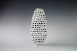 Handmade Ceramic Decorative Vase, Raku Firing, Porcelain, Contemporary Home Decor