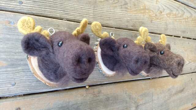 Mounted Moose Head - Needle Felted - image 1