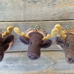 Mounted Moose Head - Needle Felted - thumbnail 4