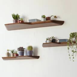 Floating Modern Shelves Made Of Walnut Rustic Shelf Farmhouse Wall Decor Shelf Hanging Kitchen Wood - thumbnail 1