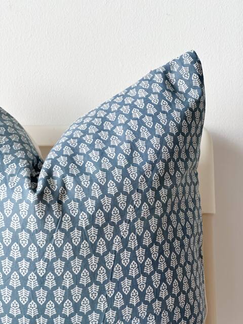 "Block Print Pillow Cover Floral Batik, Ethnic Indian Textile - 20"" X 20" - image 1