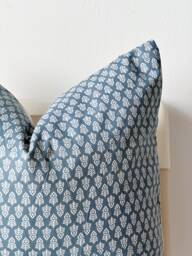"Block Print Pillow Cover Floral Batik, Ethnic Indian Textile - 20"" X 20" - thumbnail 1