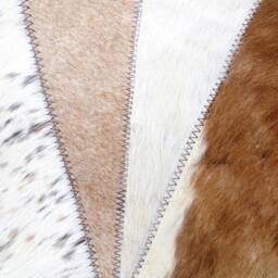 star Cowhide Rug Cow Hide Skin Cowskin Carpet Leather Round Handmade Patchwork Area 40 - thumbnail 3