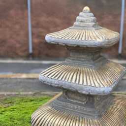 Chinese Golden Pagoda Statue Oriental Temple Sculpture Outdoor Figurine Asian Concrete Ornament Zen Garden Decor Lover Gift - thumbnail 4