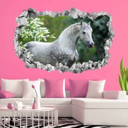 Gray Horse Wall Decal Sticker Mural Poster Print Art Home Office Decor Kh17 - thumbnail 1