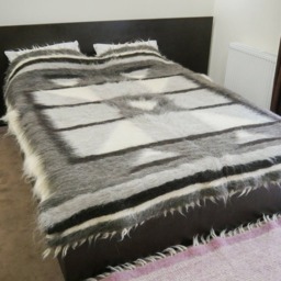 Carpathian Shaggy Wool Blanket Grey Scandinavian Bed Throw - thumbnail 4