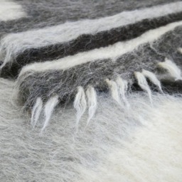 Carpathian Shaggy Wool Blanket Grey Scandinavian Bed Throw - thumbnail 2