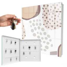 Organic Shapes Key Cabinet For Home, Beige Box Wall, Abstract Abstraction, Lovers Of Nature & Elegance - thumbnail 2