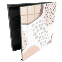 Organic Shapes Key Cabinet For Home, Beige Box Wall, Abstract Abstraction, Lovers Of Nature & Elegance - thumbnail 1
