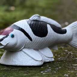 Concrete Koi Fish Statue Garden Pond Decoration Cement Sculpture Outdoor Japanese Zen Ornament Decorative Yard Art Lawn Figurine Gift - thumbnail 2