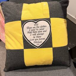 Memory Shirt Pillow Patchwork Keepsake Cushion - thumbnail 3