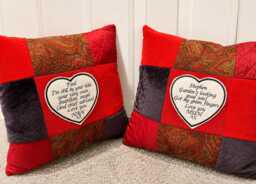 Memory Shirt Pillow Patchwork Keepsake Cushion