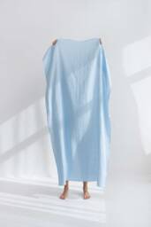 Large Linen Beach Towel, Sky Blue, Softened Stone Washed