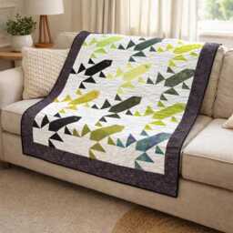 Leapfrog Serenade Quilt Pattern - Modern Geometric Frog Throw - PDF Pattern - thumbnail 1