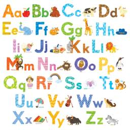 Decowall Alphabet Wall Art Prints - Educational Abc Animal Stickers For Kids Room Or Classroom Decor - Ds8-1608 - thumbnail 2