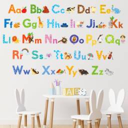 Decowall Alphabet Wall Art Prints - Educational Abc Animal Stickers For Kids Room Or Classroom Decor - Ds8-1608 - thumbnail 3