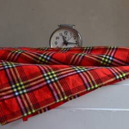 Ethnic Maasai Shuka Blanket - Red Plaid Acrylic Throw - thumbnail 3