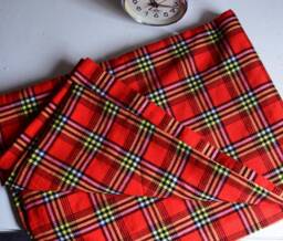 Ethnic Maasai Shuka Blanket - Red Plaid Acrylic Throw