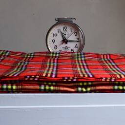 Ethnic Maasai Shuka Blanket - Red Plaid Acrylic Throw - thumbnail 2
