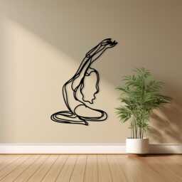 Minimalist Yoga Pose Metal Wall Art, Zen Studio Decor, Unique Birthday Gift - thumbnail 2