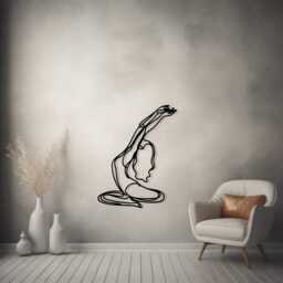 Minimalist Yoga Pose Metal Wall Art, Zen Studio Decor, Unique Birthday Gift - thumbnail 3