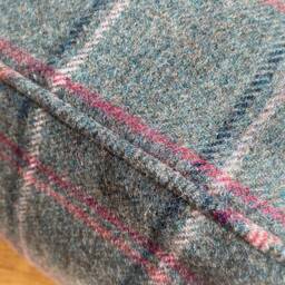 Custom Pouffe in Abraham Moon Glen Lyon Teal Wool - Please Note That Full Price Is On Quotation - thumbnail 4
