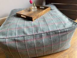 Custom Pouffe in Abraham Moon Glen Lyon Teal Wool - Please Note That Full Price Is On Quotation