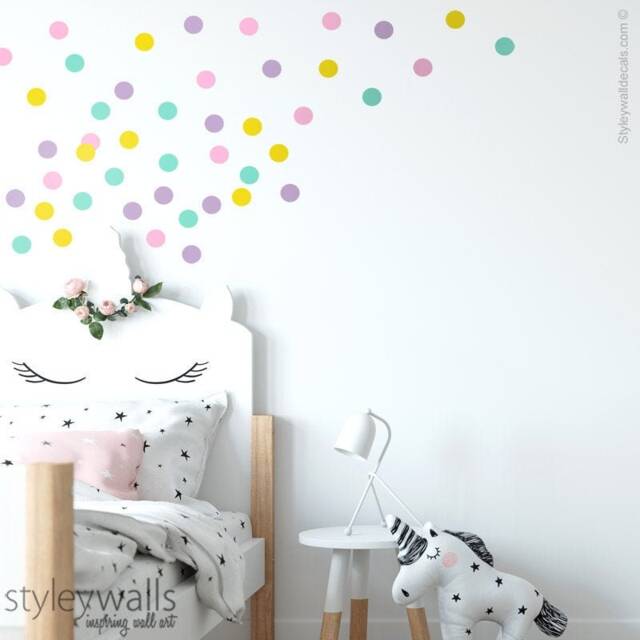 Polka Dots Wall Decal, Confetti Colorful Pattern Decor, Nursery Kids Room Decals - image 1