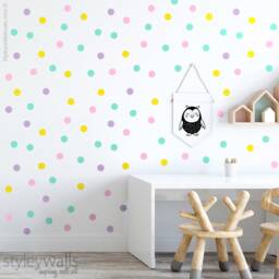 Polka Dots Wall Decal, Confetti Colorful Pattern Decor, Nursery Kids Room Decals - thumbnail 2