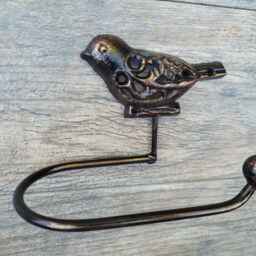 Bird Toilet Paper Holder, Tp Tissue Nature, Wall Hook, Bathroom Hardware, Bath Fixture - Fleur - thumbnail 3