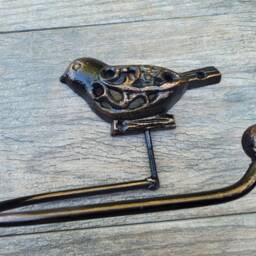 Bird Toilet Paper Holder, Tp Tissue Nature, Wall Hook, Bathroom Hardware, Bath Fixture - Fleur - thumbnail 4