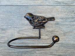 Bird Toilet Paper Holder, Tp Tissue Nature, Wall Hook, Bathroom Hardware, Bath Fixture - Fleur - thumbnail 1