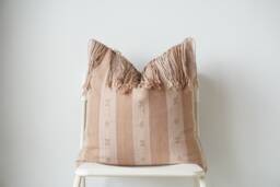"Handwoven Hemp Pillow Cover Vintage Karen Tribal Design - 20"" X 20" - thumbnail 1