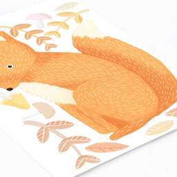 Woodland Fox Wall Decals - Plastic-Free Wall Stickers For Kids Rooms - thumbnail 3