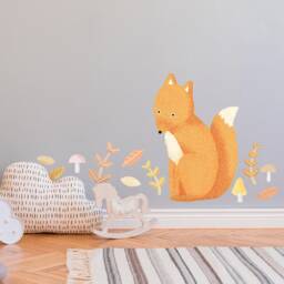 Woodland Fox Wall Decals - Plastic-Free Wall Stickers For Kids Rooms - thumbnail 2