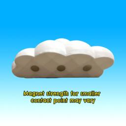 Magnetic Cloud Wall Mount Key Holder, Holds 3 Sets, Adhesive For Included, Strong Magnets - thumbnail 3