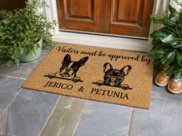 Customized Dog Lover Welcome Mat - Hand-Drawn Pet Illustration & Name - thumbnail 1
