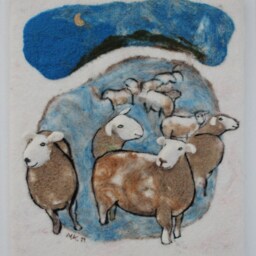 Felted Wall Hanging , , Sheep in The Snow - thumbnail 3