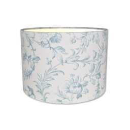 Lampshades in Laura Ashley Ironwork Scroll Duck Egg Fabric Handmade Free Delivery - thumbnail 1