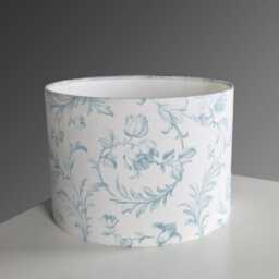Lampshades in Laura Ashley Ironwork Scroll Duck Egg Fabric Handmade Free Delivery - thumbnail 4