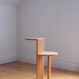 Handcrafted Japandi Side Table Mcm Red Oak Nightstand - thumbnail 2