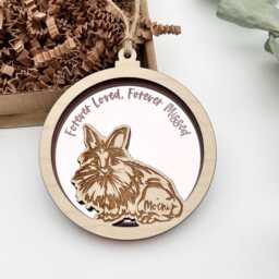 Lionhead Rabbit Decoration, Lionhead Memorial Ornament, Rabbit Christmas Bauble, Personalised Ornament - thumbnail 3
