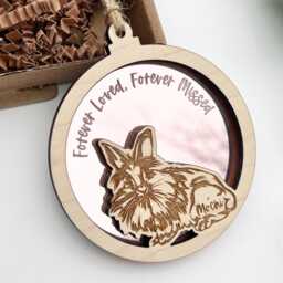 Lionhead Rabbit Decoration, Lionhead Memorial Ornament, Rabbit Christmas Bauble, Personalised Ornament - thumbnail 2