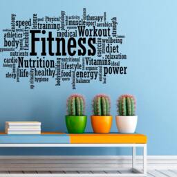 Fitness Wall Decal Vinyl Stickers Sport Gym Words Interior Home Design Art Murals Graphics Decor - 12F01W - thumbnail 2