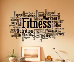 Fitness Wall Decal Vinyl Stickers Sport Gym Words Interior Home Design Art Murals Graphics Decor - 12F01W - thumbnail 1