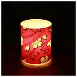 Votive Luminary, Scattered Cherry Blossoms On Red, Japanese Chiyogami Paper - thumbnail 2